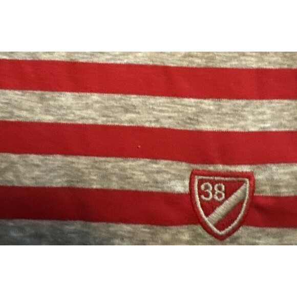Men’s Cremieux Classics Soft Cotton Striped RED GRAY Polo Golf Shirt Large - Picture 2 of 7